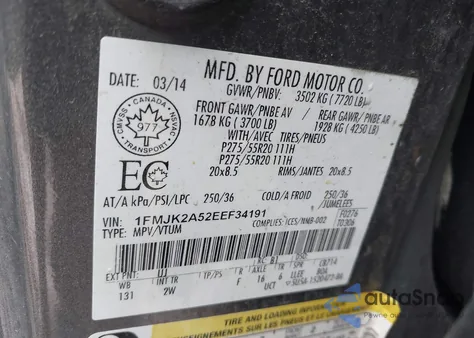 2014 Ford Expedition Max Limited z USA, uszkodzony, nr VIN 1FMJK2A52EEF34191